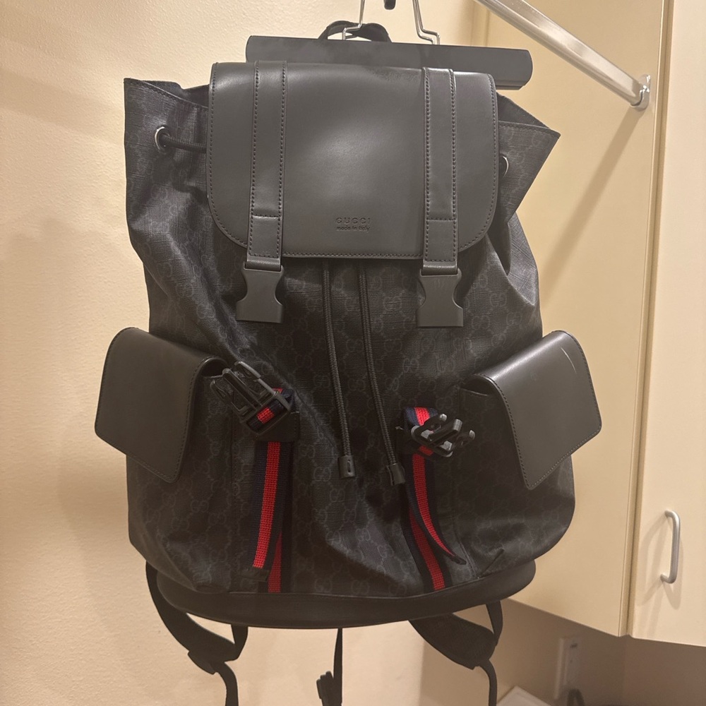 Gucci Black and Red Backpack